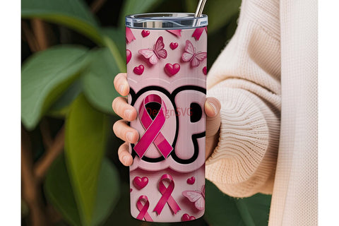 Hope Breast Cancer Awareness Tumbler Sublimation DesignSVG 