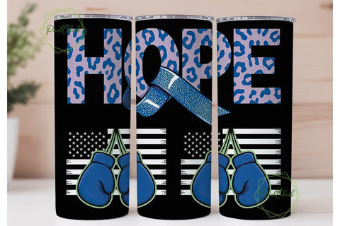 Hope Fight Awareness 20oz Tumbler Wrap Sublimation PixelChick 