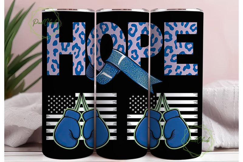 Hope Fight Awareness 20oz Tumbler Wrap Sublimation PixelChick 