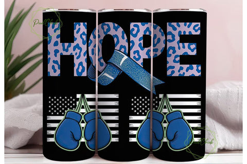 Hope Fight Awareness 20oz Tumbler Wrap Sublimation PixelChick 