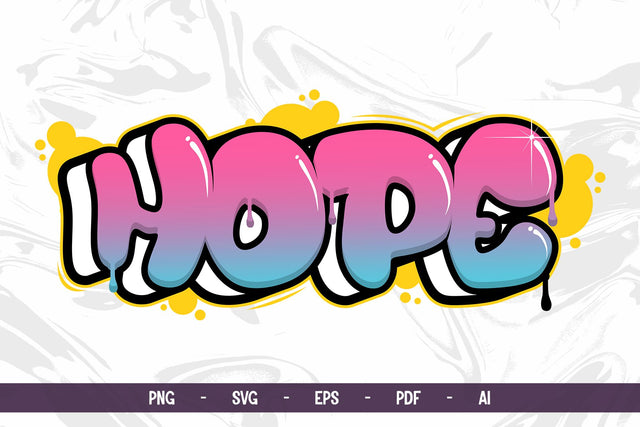 HOPE Graffiti in Pink Pastel Gradient SVG Mozzatype 