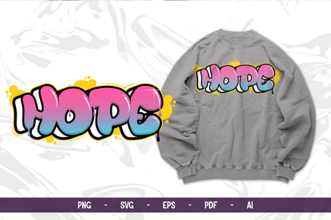 HOPE Graffiti in Pink Pastel Gradient SVG Mozzatype 