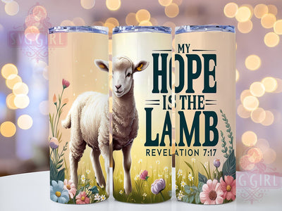 Hope in The Lamb Christian Tumbler Wrap, Christian Tumbler, Hope in The Lamb, 20oz Tumbler Wrap, Sublimation Design, Bible Verse Gift, Faith-Based Drinkware, Religious Decor Sublimation SvggirlplusArt 