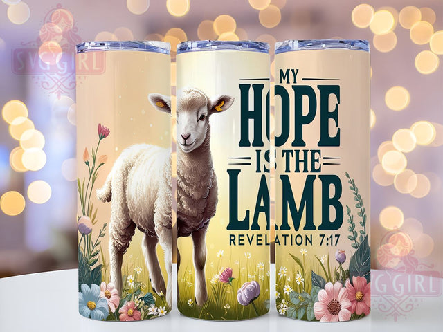 Hope in The Lamb Christian Tumbler Wrap, Christian Tumbler, Hope in The Lamb, 20oz Tumbler Wrap, Sublimation Design, Bible Verse Gift, Faith-Based Drinkware, Religious Decor Sublimation SvggirlplusArt 