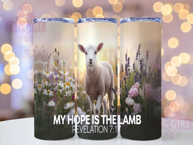 Hope in The Lamb Christian Tumbler Wrap, Christian Tumbler, Hope in The Lamb, 20oz Tumbler Wrap, Sublimation Design, Bible Verse Gift, Faith-Based Drinkware, Religious Decor Sublimation SvggirlplusArt 