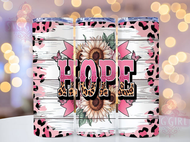 Hope Pink Ribbon Awareness Tumbler, Hope Pink Ribbon Tumbler, 20oz Sublimation Tumbler, Cancer Survivor Gift, Support Fighter Tumbler, Inspirational Pink Tumbler, Strength and Hope Design Sublimation SvggirlplusArt 