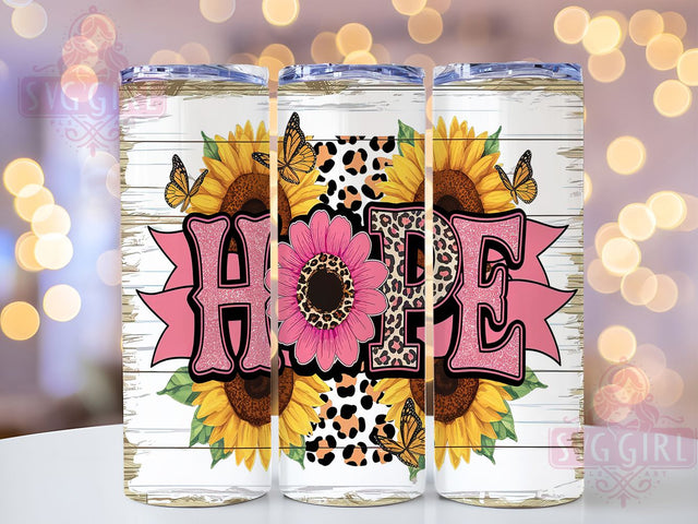 Hope Pink Ribbon Awareness Tumbler, Hope Pink Ribbon Tumbler, 20oz Sublimation Tumbler, Cancer Survivor Gift, Support Fighter Tumbler, Inspirational Pink Tumbler, Strength and Hope Design Sublimation SvggirlplusArt 
