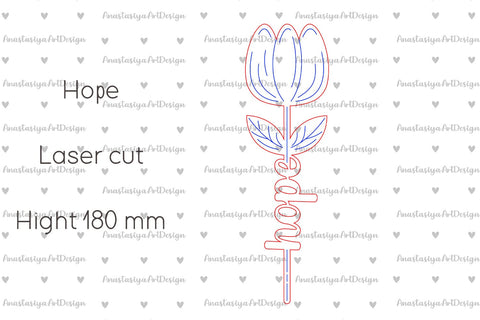Hope sign svg, Tulip flowers laser cut template SVG AnastasiyaArtDesign 