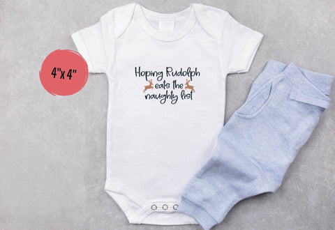 Hoping Rudolph Eats The Naughty List DTF Transfer Physical So Fontsy T-Shirt Iron-On Transfer Shop