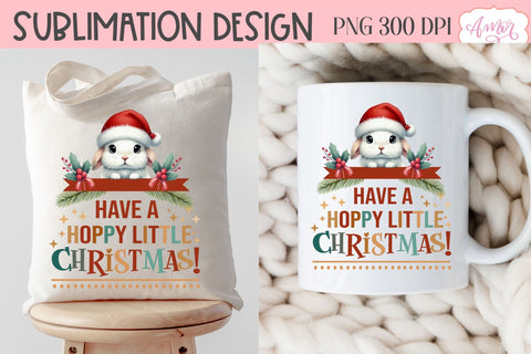 Hoppy Christmas PNG | Bunny lover sublimation design Sublimation Amorclipart 