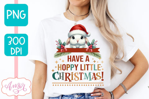 Hoppy Christmas PNG | Bunny lover sublimation design Sublimation Amorclipart 