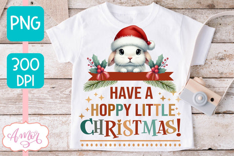 Hoppy Christmas PNG | Bunny lover sublimation design Sublimation Amorclipart 