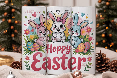 Hoppy Easter Bunny 20oz Tumbler Wrap Sublimation DesignSVG 