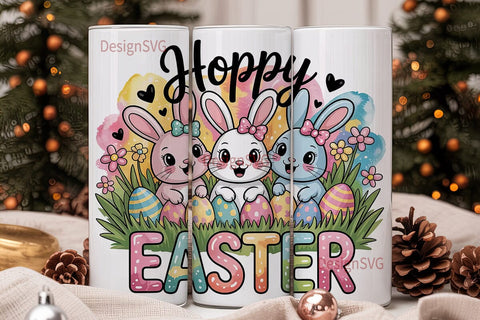 Hoppy Easter Bunny 20oz Tumbler Wrap Sublimation DesignSVG 