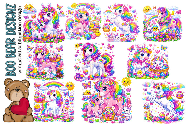 Hoppy Easter Pony Parade Clipart Bundle Sublimation Boo Bear Designz 
