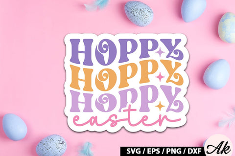 Hoppy easter Retro Sticker SVG akazaddesign 