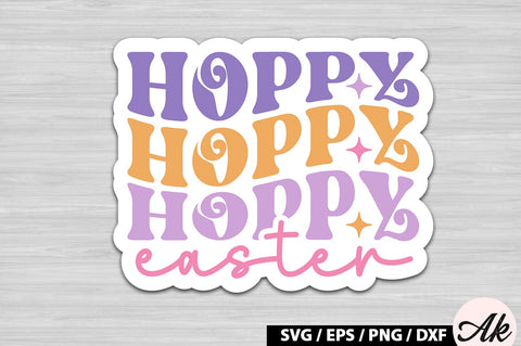 Hoppy easter Retro Sticker SVG akazaddesign 