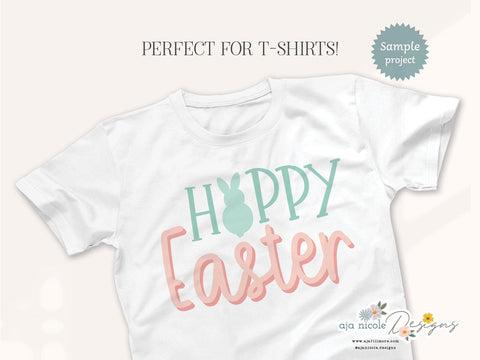 Hoppy Easter SVG – Cute Bunny Easter Cut File for DIY Crafts SVG Aja Nicole Designs 