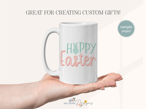Hoppy Easter SVG – Cute Bunny Easter Cut File for DIY Crafts SVG Aja Nicole Designs 