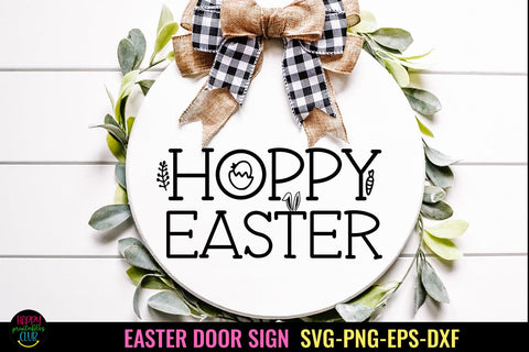 Hoppy Easter SVG I Easter Door Sign SVG I Easter Sign SVG SVG Happy Printables Club 