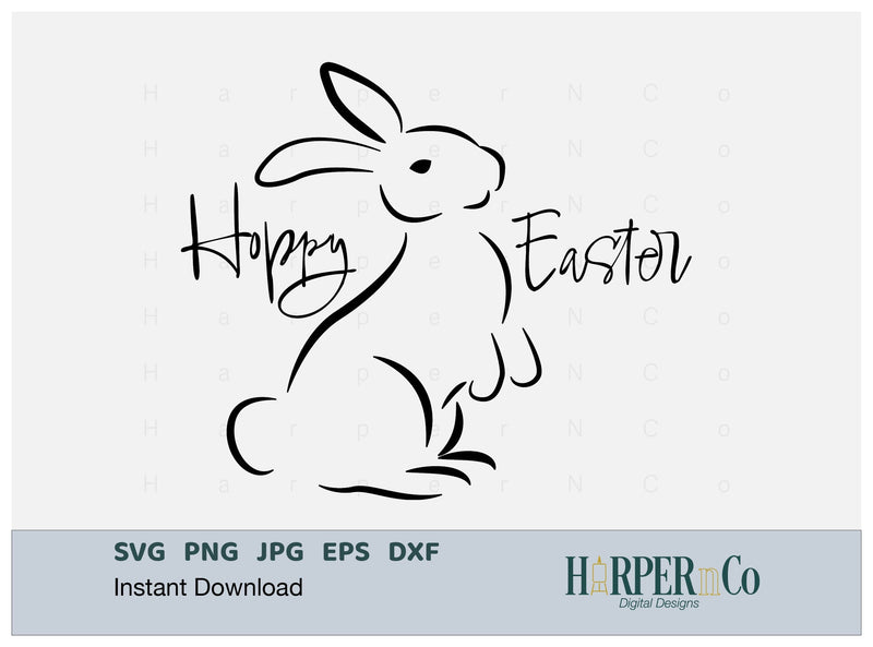 Hoppy Easter SVG PNG Cut EPS File SVG HarperNCo 