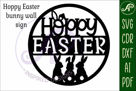 Hoppy Easter wall art sign, SVG file. vector SVG APInspireddesigns 