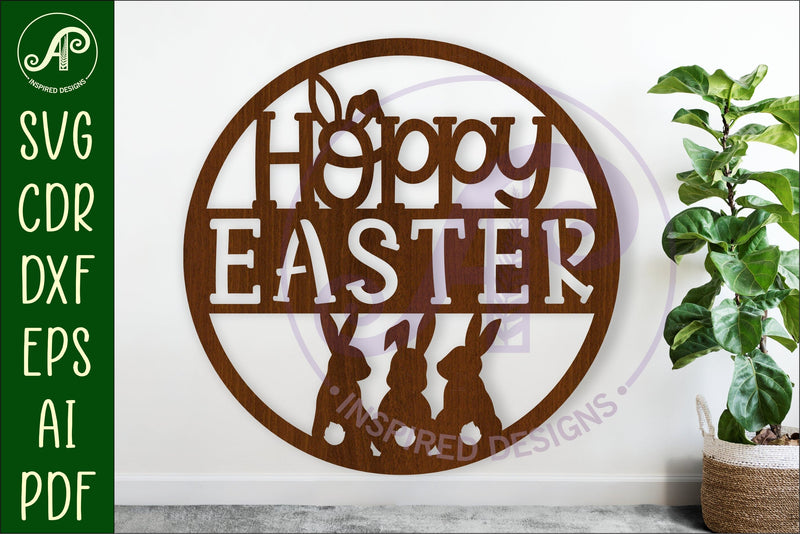 Hoppy Easter wall art sign, SVG file. vector SVG APInspireddesigns 