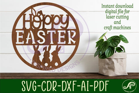 Hoppy Easter wall art sign, SVG file. vector SVG APInspireddesigns 