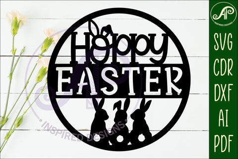 Hoppy Easter wall art sign, SVG file. vector SVG APInspireddesigns 