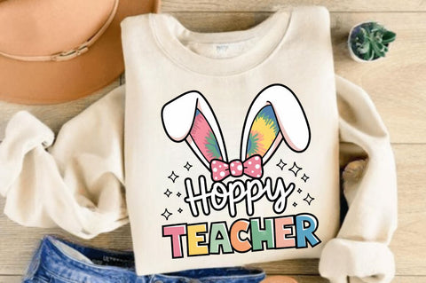 Hoppy Teacher Bunny Ears PNG, Hoppy Teacher PNG, Easter Teacher PNG, Easter Bunny Ears Coquette Bow PNG, Brushstroke Bunny PNG, Bunny Ears PNG, Easter School PNG, Easter Vibe Sublimation Regulrcrative 
