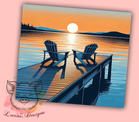 Horizon 20oz Tumbler Png, Straight & Tapered Tumbler Png, Lake Life Tumbler Png, Digital Download PNG Sublimation Lara' s Designs 