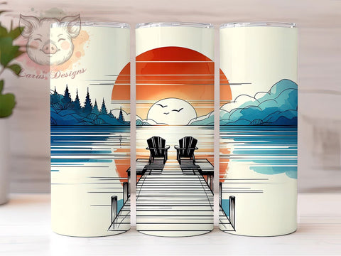 Horizon 20oz Tumbler Png, Straight & Tapered Tumbler Png, Lake Life Tumbler Png, Digital Download PNG Sublimation Lara' s Designs 