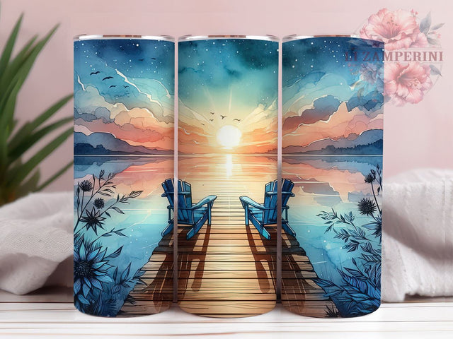 Horizon 20oz Tumbler Wrap PNG, Lake Life Tumbler Png, Straight & Tapered Tumbler Wrap, Instant Digital Download Sublimation Li Zamperini 
