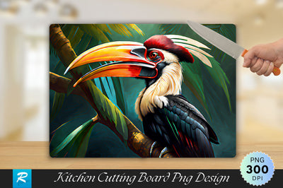 Hornbill Background Cutting Board Sublimation Regulrcrative 