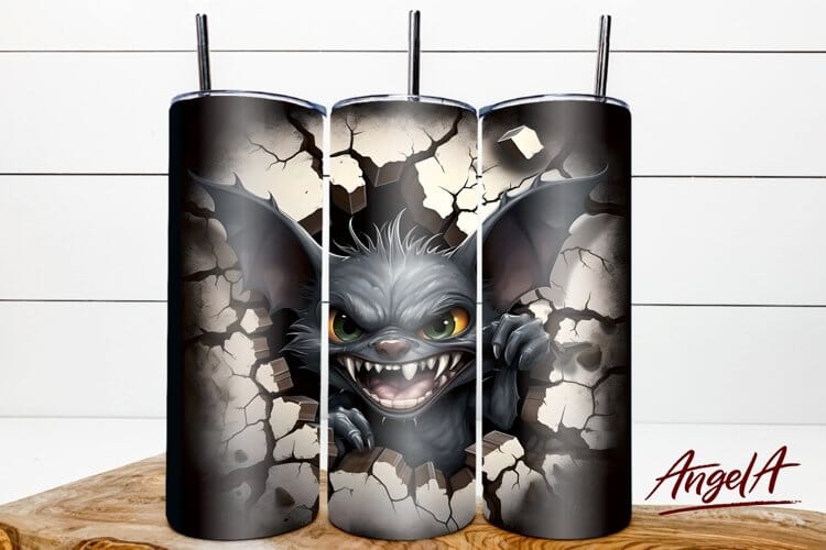 Horror bat png / Halloween tumbler wrap sublimation 20 oz Sublimation Angelina Semenova 