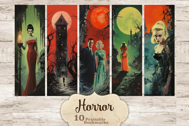 Horror Bookmarks Printable | Pin Up Girl Printable SVG GlamArtZhanna 