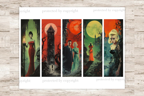 Horror Bookmarks Printable | Pin Up Girl Printable SVG GlamArtZhanna 