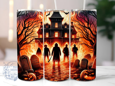 Horror Characters 20oz Skinny Tumbler, Scary Movie Tumbler Png, Straight & Tapered Tumbler Wrap, Instant Digital Download Sublimation ToriDesigns 