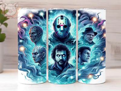 Horror Characters 20oz Tumbler Png, Straight & Tapered Tumbler Png, Scary Movie Tumbler Png, Digital Download PNG Sublimation Lara' s Designs 