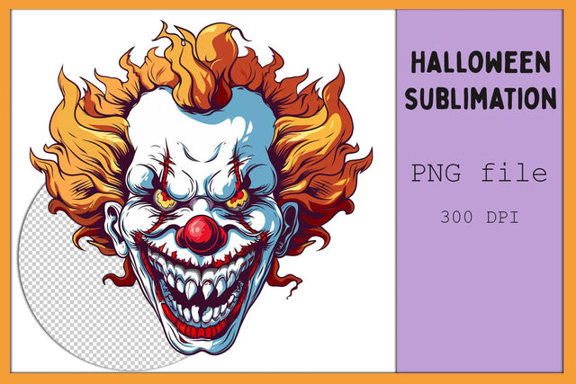 Horror halloween clown png, Scary face sublimation Sublimation AnastasiyaArtDesign 