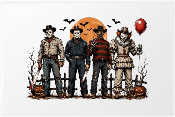 Horror Halloween PNG, Western Spooky Sublimation Design SVG BillahCrafts 