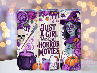 Horror Movie Night Halloween Tumbler, Halloween Film Cup, Slasher Fan Gift, 20Oz Sublimation Wrap, Spooky Movie Night Drinkware, Creepy Cute Tumbler, Horror Lover Cup Sublimation SvggirlplusArt 