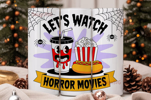 Horror Movie Night Tumbler Wrap Sublimation DesignSVG 
