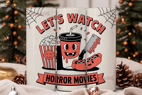 Horror Movie Night Tumbler Wrap Sublimation DesignSVG 