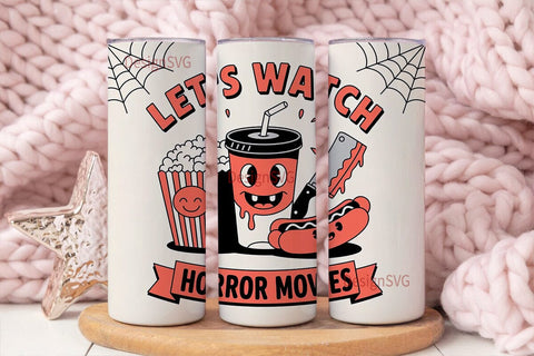 Horror Movie Night Tumbler Wrap Sublimation DesignSVG 