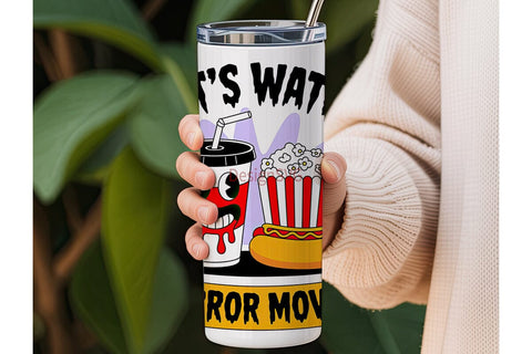 Horror Movie Night Tumbler Wrap Sublimation DesignSVG 