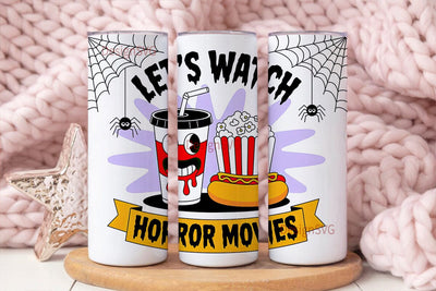 Horror Movie Night Tumbler Wrap Sublimation DesignSVG 