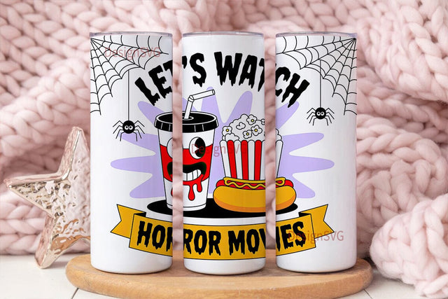 Horror Movie Night Tumbler Wrap Sublimation DesignSVG 