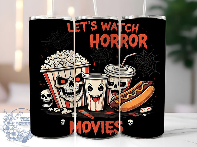Horror Movies Tumbler, Halloween Design, 20oz Sublimation Wrap, Scary Movie Gift, Spooky Drinkware, Movie Night Decor, Horror Lover Gift, Fall Festivities Tumbler Sublimation ToriDesigns 