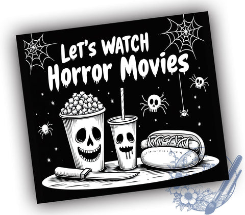 Horror Movies Tumbler, Halloween Design, 20oz Sublimation Wrap, Scary Movie Gift, Spooky Drinkware, Movie Night Decor, Horror Lover Gift, Fall Festivities Tumbler Sublimation ToriDesigns 